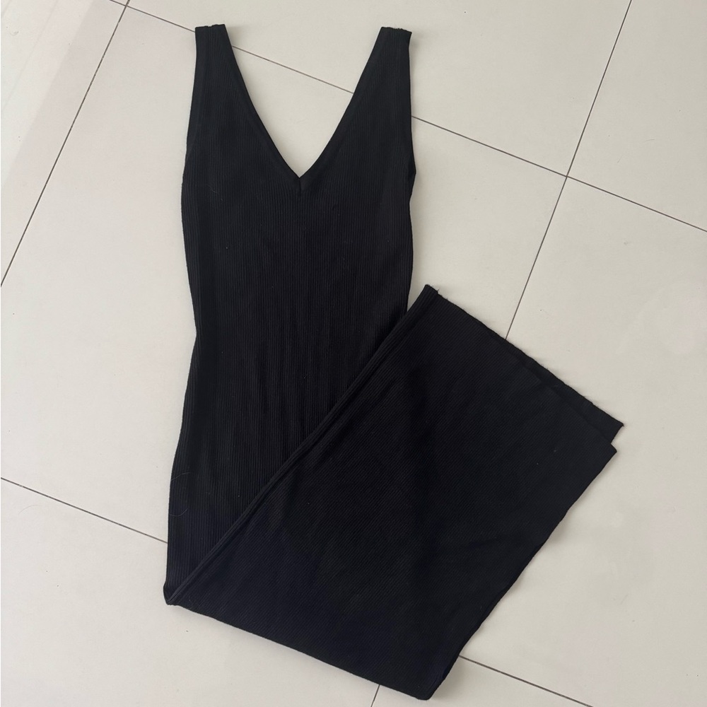 House of Harlow 1960 Black Ribbed Knit Dress